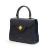 First Lady Navy Blue Textured Leather Handbag 06