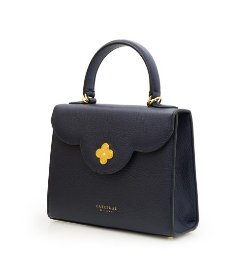 ⁦First Lady Diamond navy blue textured leather handbag⁩ - الصورة ⁦2⁩