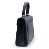 First Lady Navy Blue Textured Leather Handbag 07