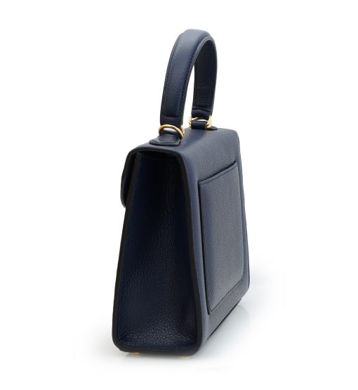 ⁦First Lady Diamond navy blue textured leather handbag⁩ - الصورة ⁦6⁩