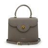 First Lady Taupe Textured Leather Handbag 02