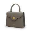 First Lady Taupe Textured Leather Handbag 03