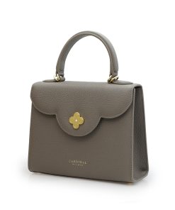 First Lady Taupe Textured Leather Handbag 03