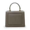 First Lady Taupe Textured Leather Handbag 05
