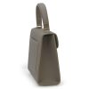 First Lady Taupe Textured Leather Handbag 06