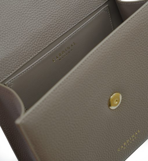 ⁦First Lady Taupe textured  leather handbag⁩ - الصورة ⁦7⁩
