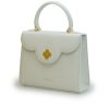 First Lady White Textured leather Bag 02