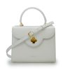 First Lady White Textured leather Bag 07