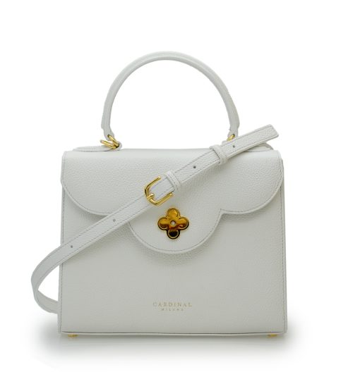 ⁦First Lady White textured  leather handbag⁩ - الصورة ⁦7⁩