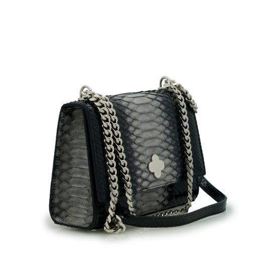 ⁦Opèra Night Black Python leather chain bag⁩ - الصورة ⁦4⁩