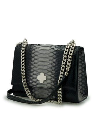 Alternative view of Opèra Night Black Python leather chain bag