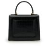 First Lady Black Croc Embossed leather Bag 06