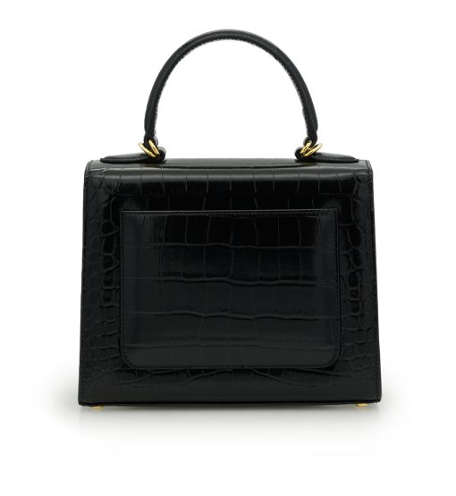 ⁦First Lady Black croc embossed  leather bag⁩ - الصورة ⁦3⁩