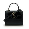 First Lady Black Croc Embossed leather Bag 07