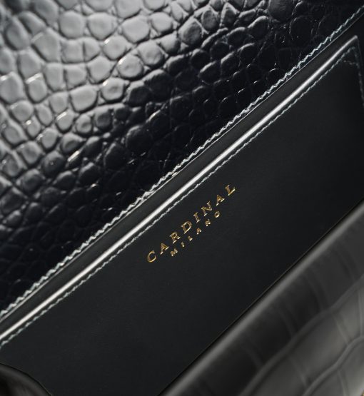 ⁦First Lady Black croc embossed  leather bag⁩ - الصورة ⁦5⁩