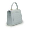 First Lady Blue Grey Croc embossed Leather Bag 04