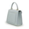 First Lady Blue Grey Croc embossed Leather Bag 05