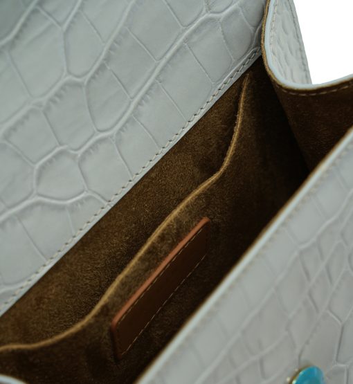 ⁦First Lady Sky croc embossed  leather handbag⁩ - الصورة ⁦7⁩