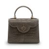 First Lady Taupe Alligator Leather Handbag 01