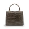First Lady Taupe Alligator Leather Handbag 07