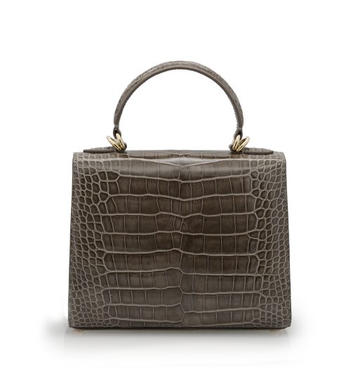 ⁦First Lady Taupe Alligator leather  handbag⁩ - الصورة ⁦5⁩