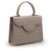 First Lady Taupe croc embossed leather handbag MTO – by Cardinal Milano – luxury italian design