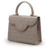First Lady Taupe croc embossed leather handbag MTO – by Cardinal Milano – luxury italian design