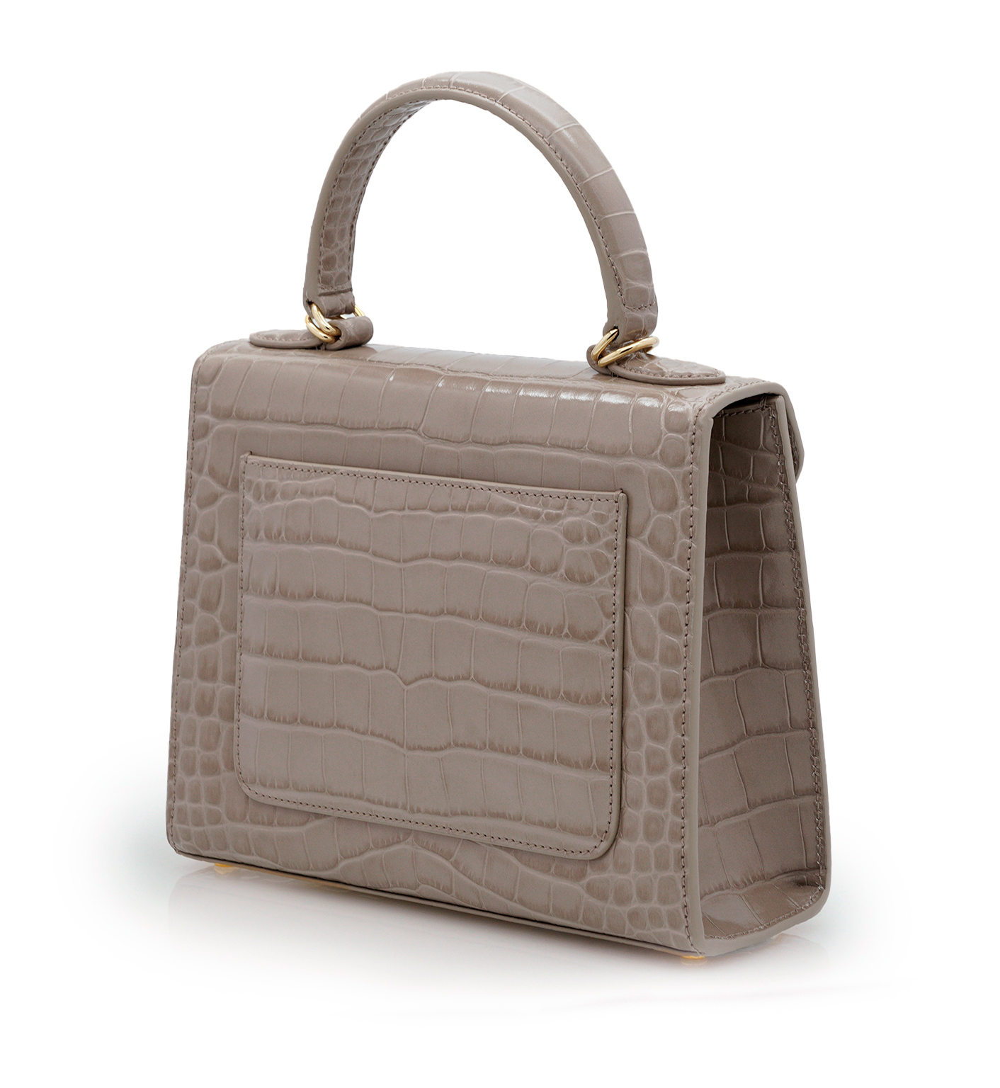 First Lady Taupe croc embossed leather handbag | Cardinal