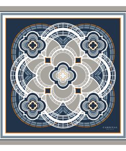The Flowers Cardinal Blue Printed Silk Foulard