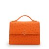 Miss Cardinal Orange Ostrich Leather bag 01