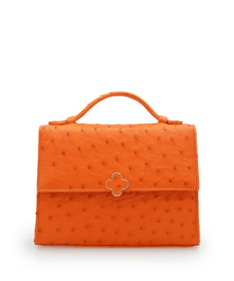Miss Cardinal Orange ostrich leather bag MTO
