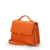 Miss Cardinal Orange Ostrich Leather bag 03