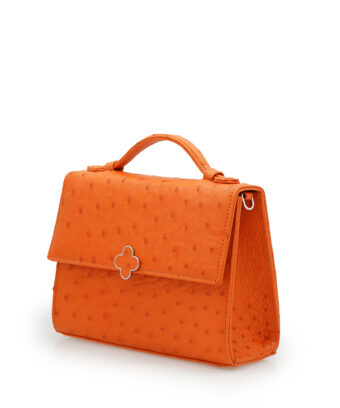 Alternative view of Miss Cardinal Orange ostrich leather bag MTO