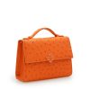 Miss Cardinal Orange Ostrich Leather bag 05