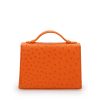 Miss Cardinal Orange Ostrich Leather bag 06