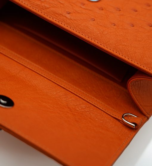 ⁦Miss Cardinal Orange ostrich leather bag⁩ - الصورة ⁦10⁩