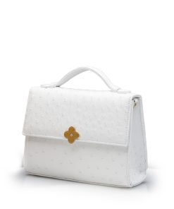 Miss Cardinal White Ostrich Leather bag 03