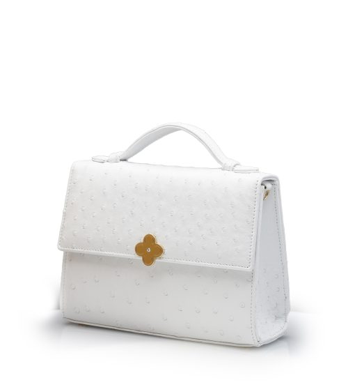 ⁦Miss Cardinal White ostrich leather bag⁩ - الصورة ⁦2⁩