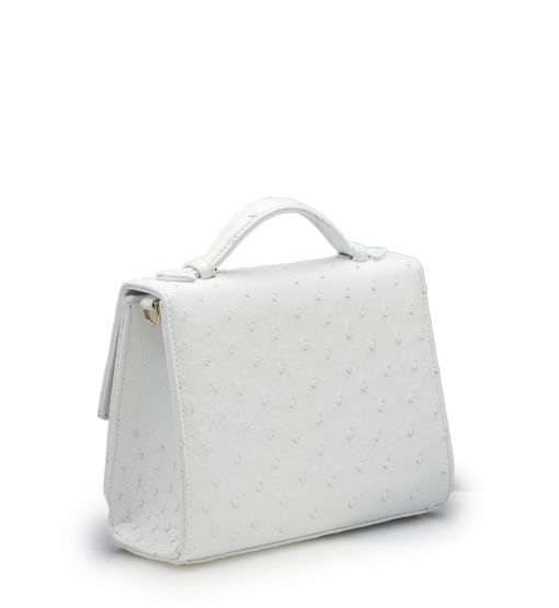 ⁦Miss Cardinal White ostrich leather bag⁩ - الصورة ⁦3⁩