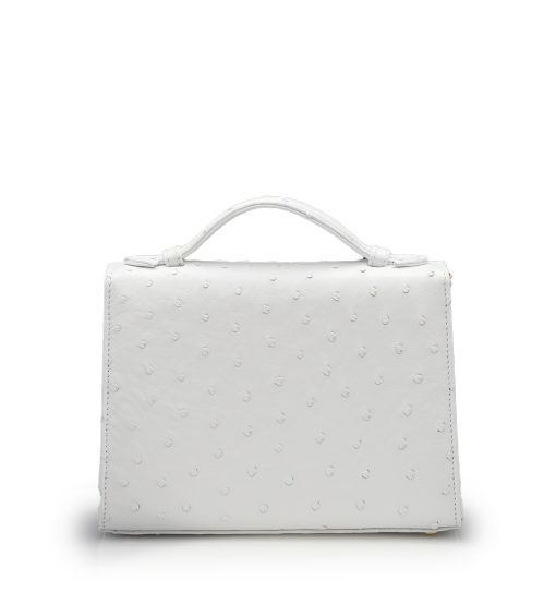 ⁦Miss Cardinal White ostrich leather bag⁩ - الصورة ⁦4⁩