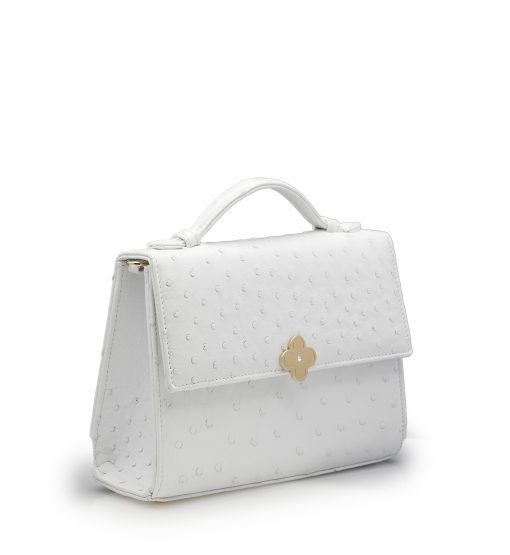 ⁦Miss Cardinal White ostrich leather bag⁩ - الصورة ⁦5⁩