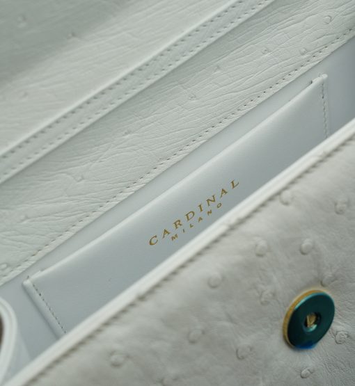 ⁦Miss Cardinal White ostrich leather bag⁩ - الصورة ⁦7⁩