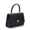 Opera Quilted Blue navy chain bag 05