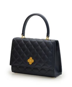 Opera Quilted Blue navy chain bag 07