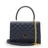 Opera Quilted Blue navy chain bag 08