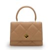 Opera Quilted Nude Leather Handbag 01