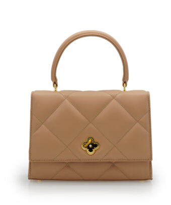 Opèra Quilted Nude leather handbag