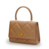 Opera Quilted Nude Leather Handbag 03