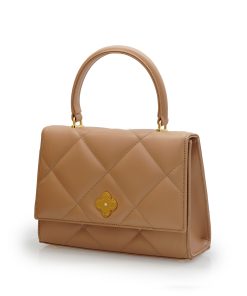 Opera Quilted Nude Leather Handbag 03