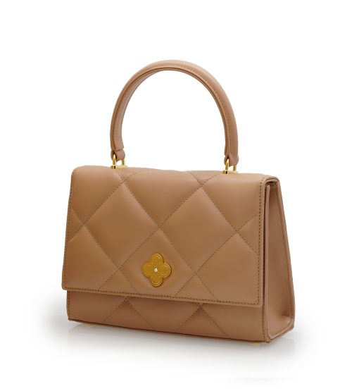 ⁦Opèra Quilted Nude leather handbag⁩ - الصورة ⁦2⁩